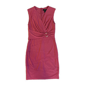 White House Black Market Dress Size 10 Hot Pink instantly slimming knee length